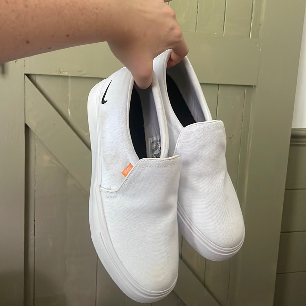 White Nike Slip Ons